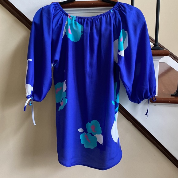 Anthropologie 🔥 Yumi Kim Blue Floral Shirt Tip Sz S - Picture 4 of 8